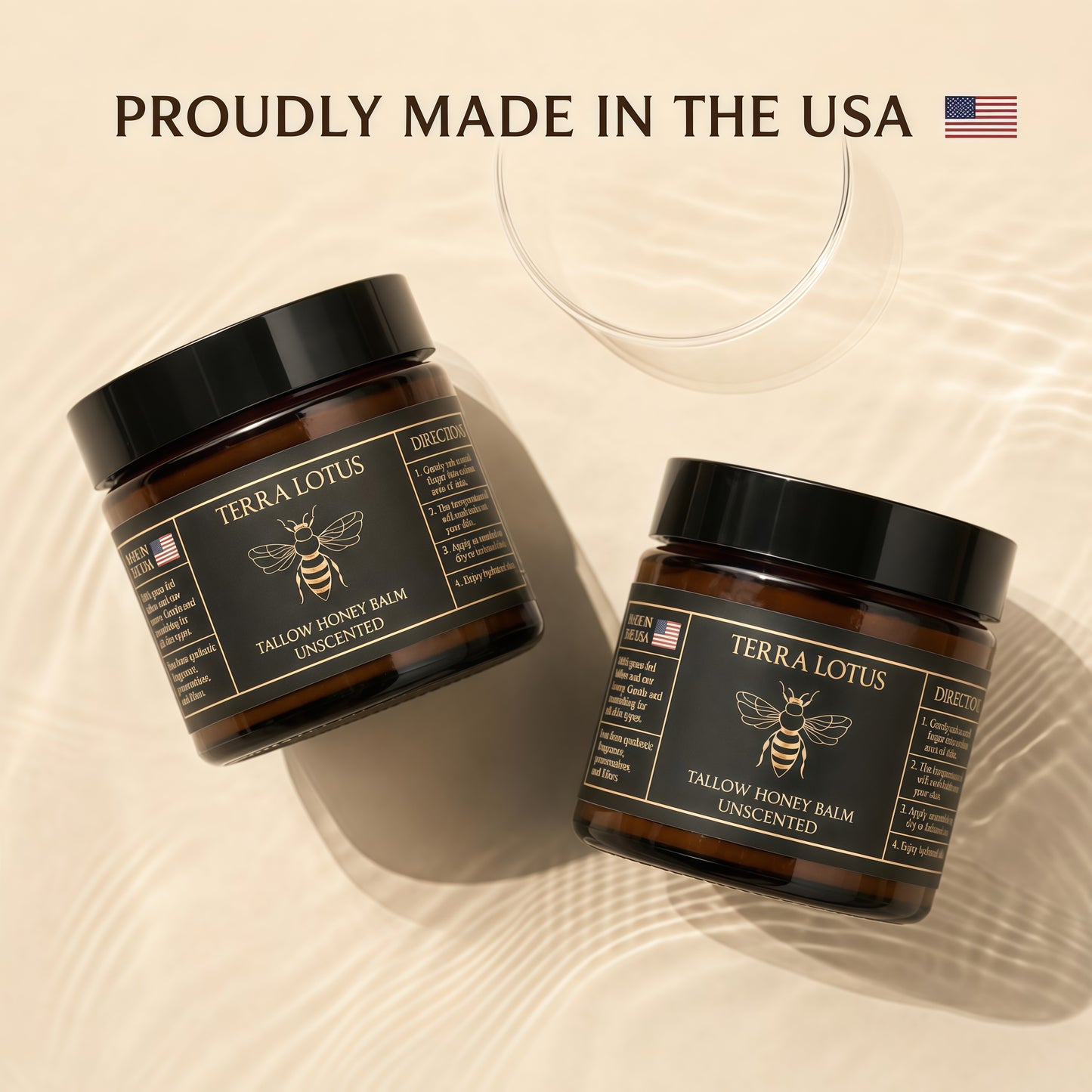 Terra Lotus - Organic Grass-Fed Beef Tallow Balm with Raw Honey - Moisturizing Cream for Soft, Smooth Skin - Handmade All-Natural Moisturizer (4 Oz, Lavender) Visit the Terra Lotus Store