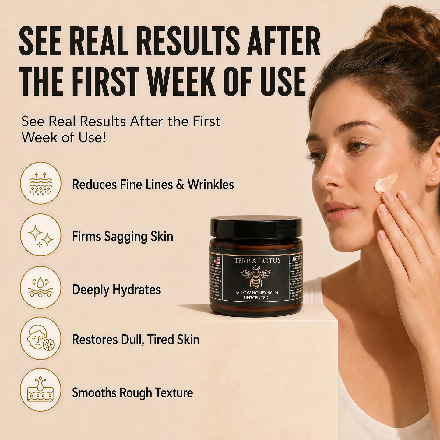 Terra Lotus - Organic Grass-Fed Beef Tallow Balm with Raw Honey - Moisturizing Cream for Soft, Smooth Skin - Handmade All-Natural Moisturizer (4 Oz, Lavender) Visit the Terra Lotus Store