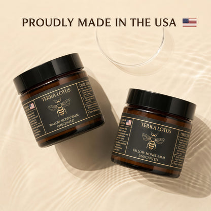 Terra Lotus - Organic Grass-Fed Beef Tallow Balm with Raw Honey - Moisturizing Cream for Soft, Smooth Skin - Handmade All-Natural Moisturizer (4 Oz, Lavender) Visit the Terra Lotus Store